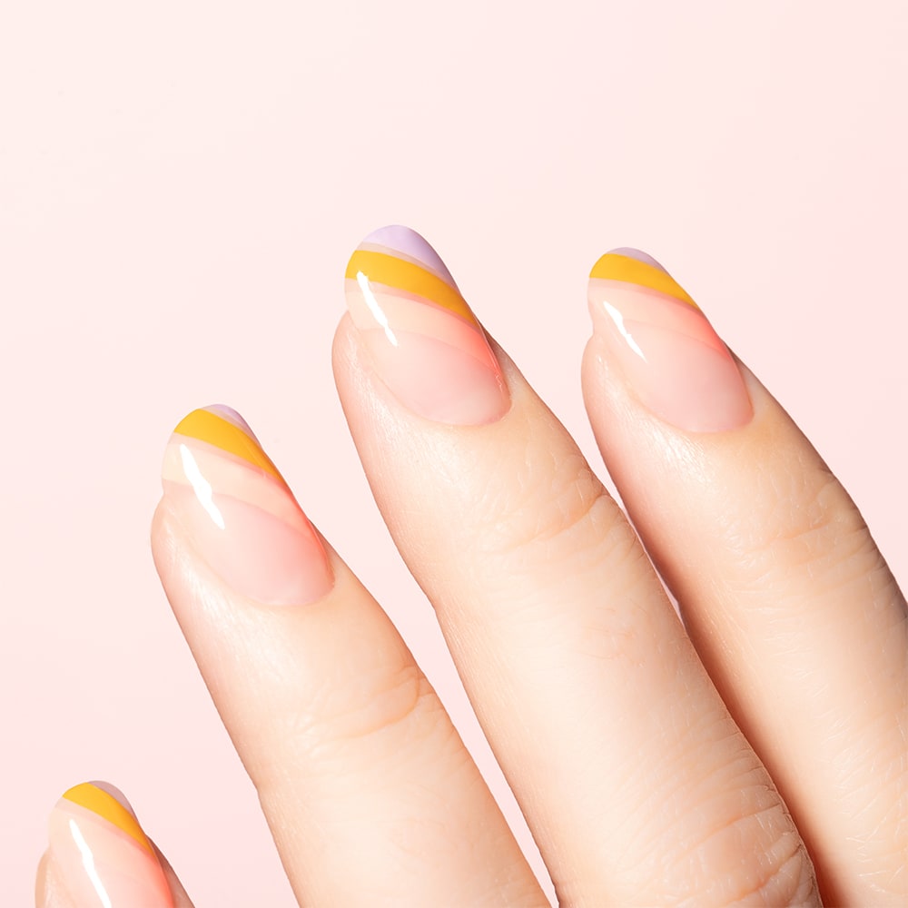 cute fall nails with stripes