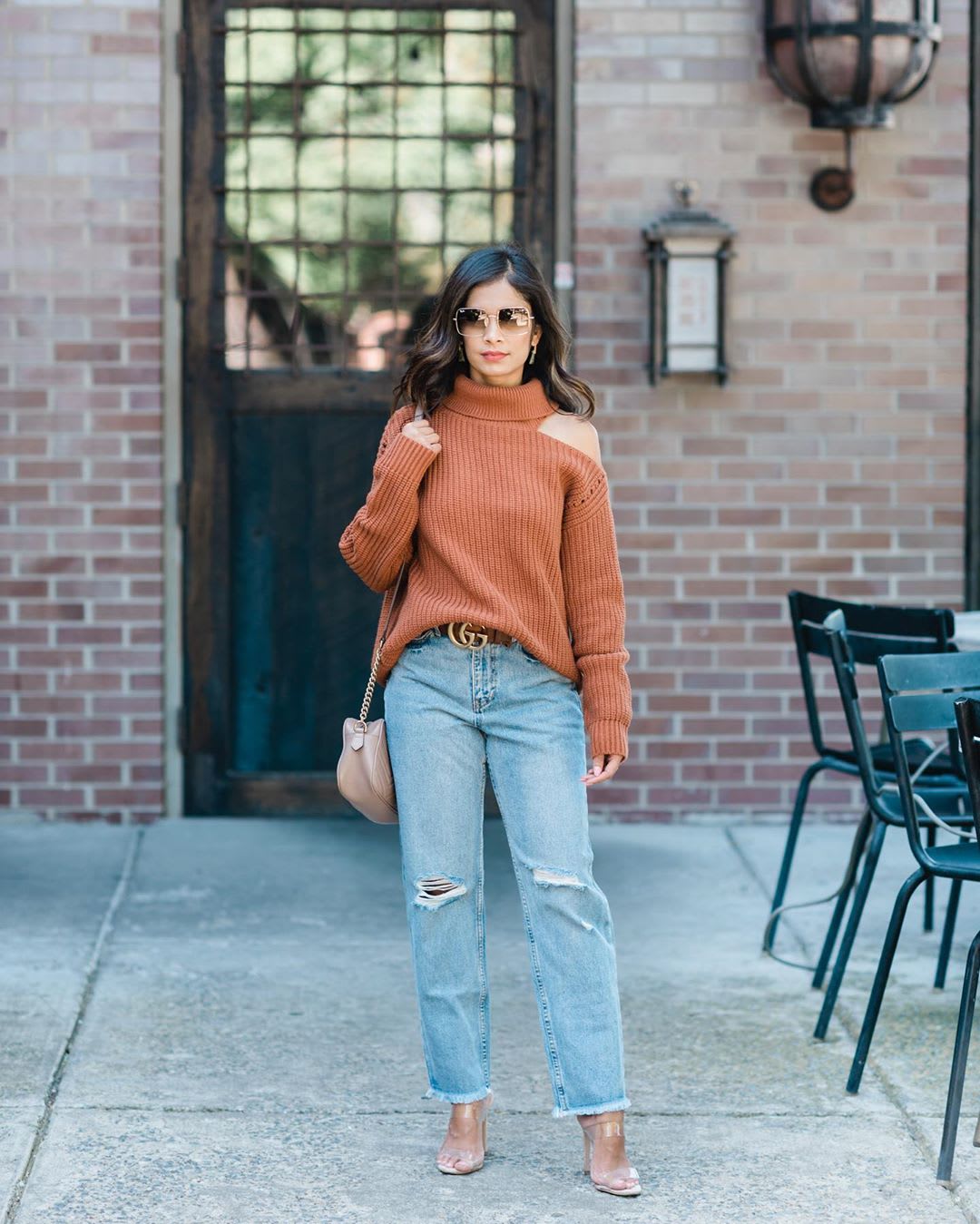 tan sweater outfit