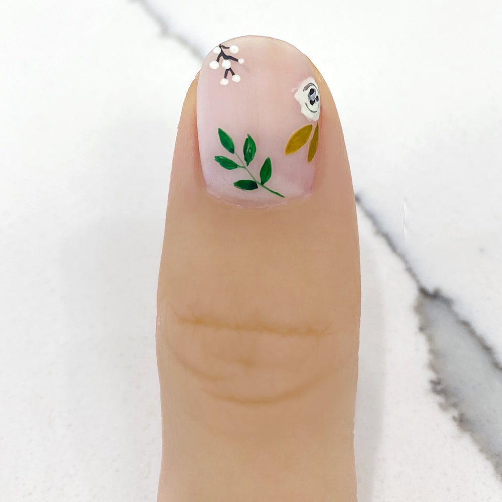 step 6 of floral nail design