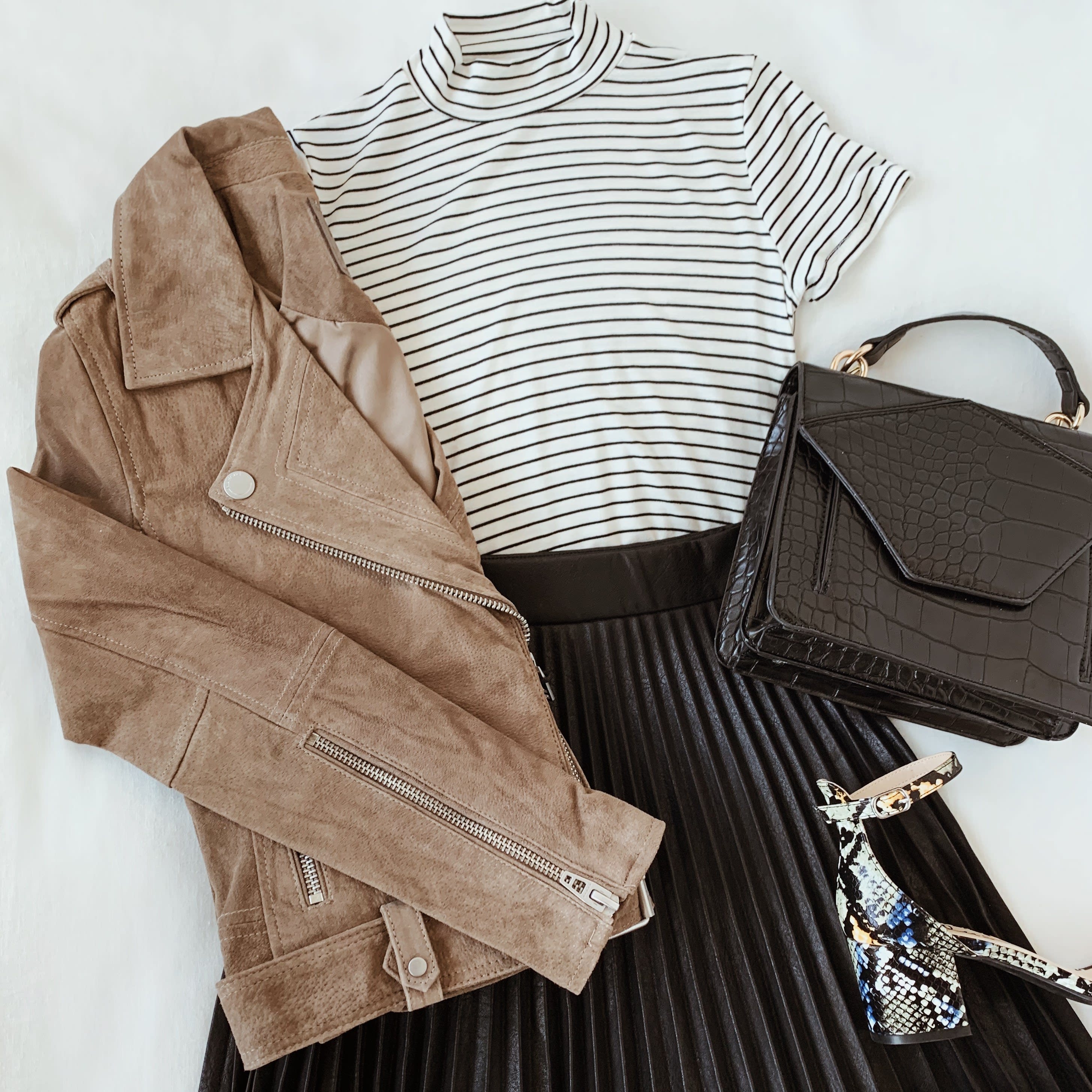 winter leather skirt outfits