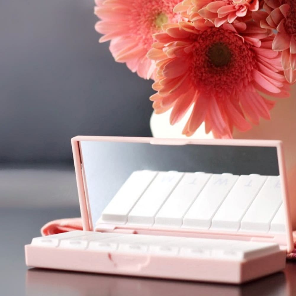 pink pillbox for self care gift