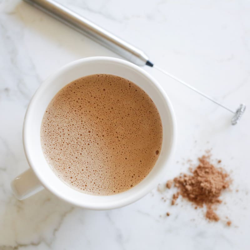 mushroom maca instant latte with adaptogen