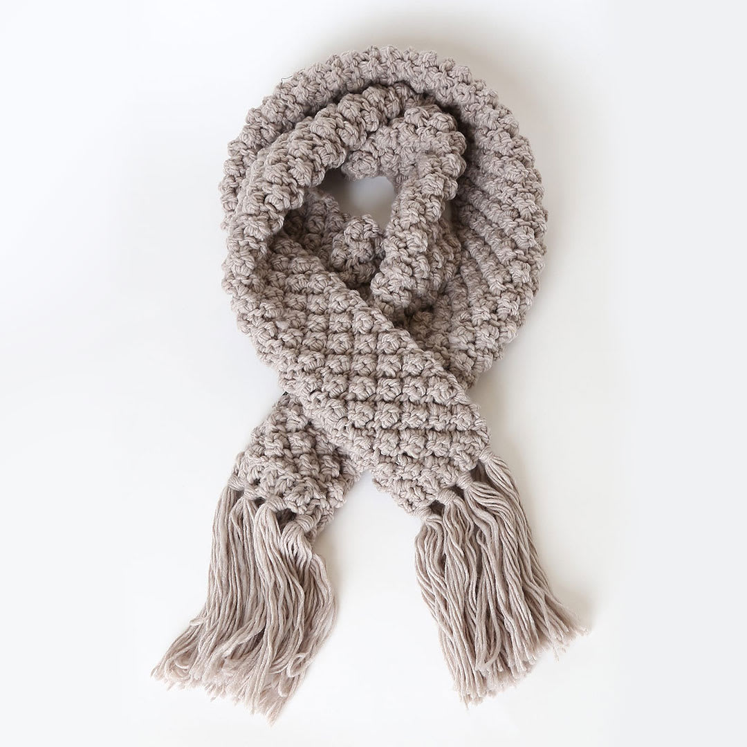 cozy winter scarf in grey