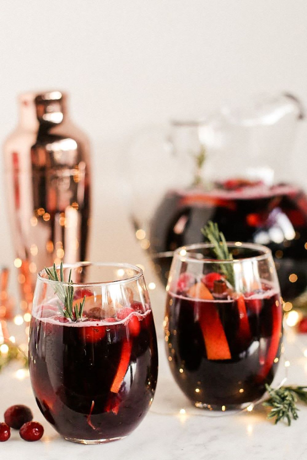 glasses of Christmas Sangria