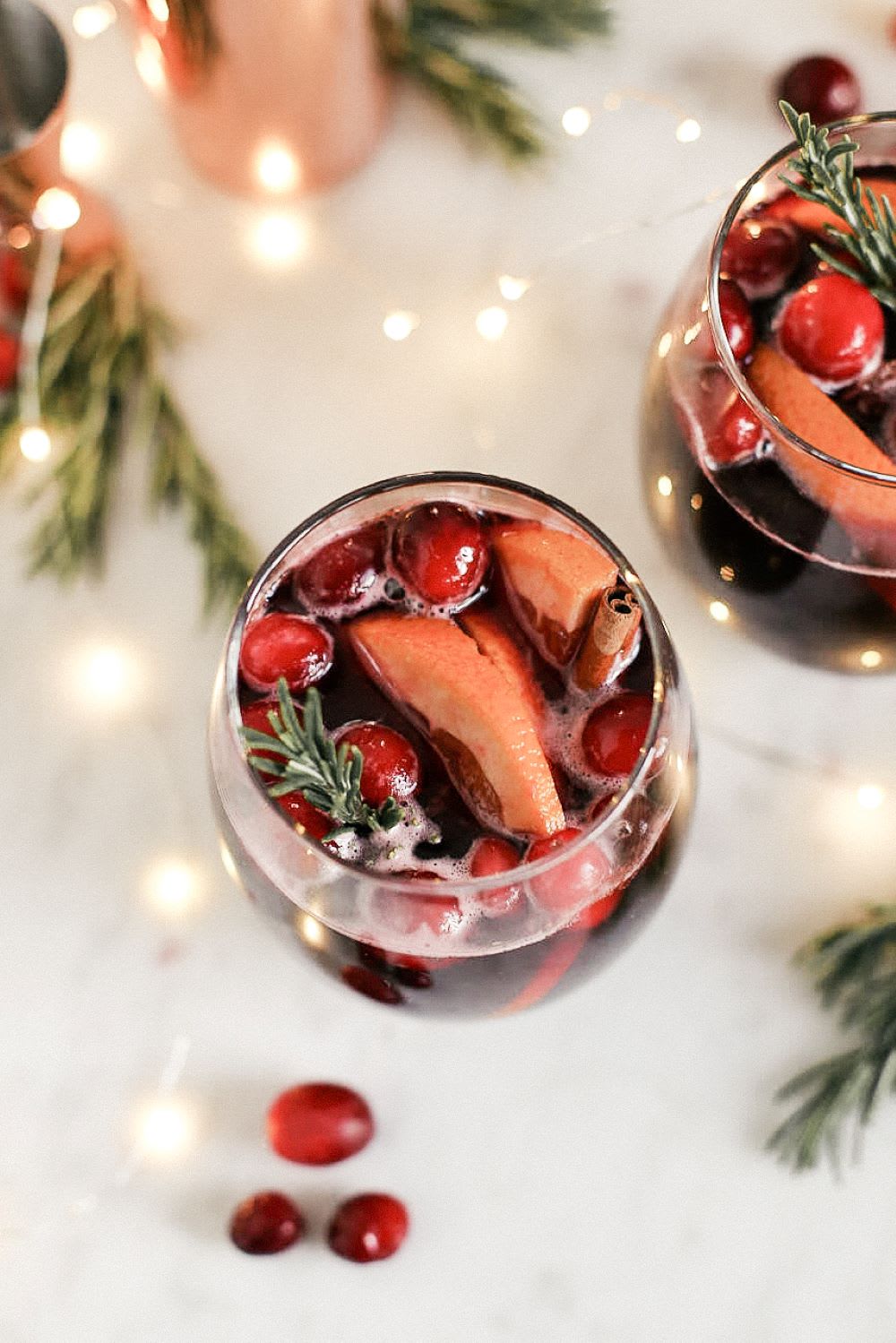 christmas sangris in glass