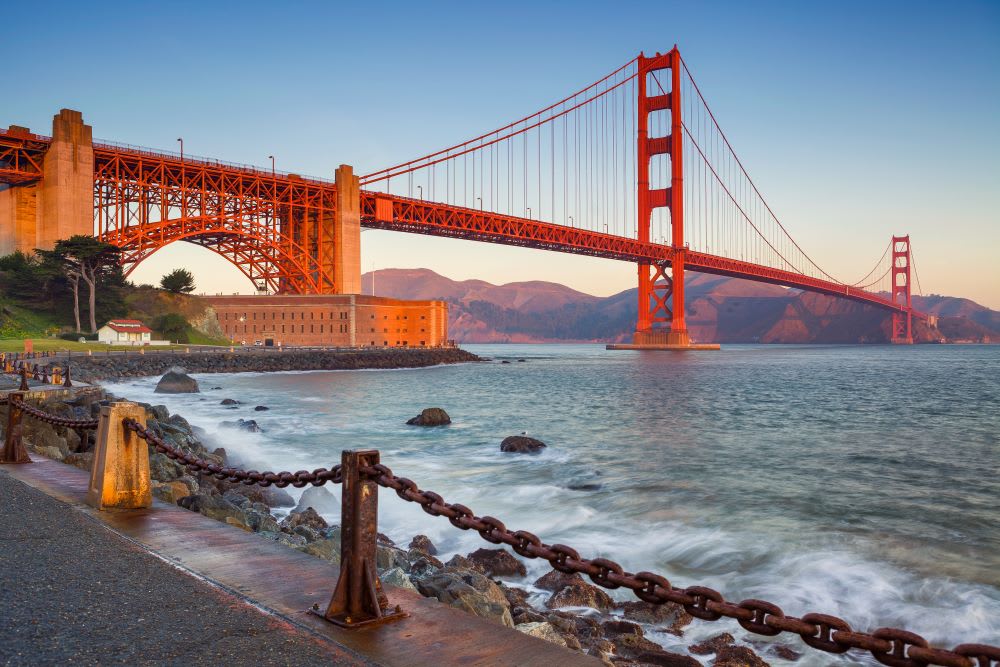 engagement photo locations: golden gate bridge