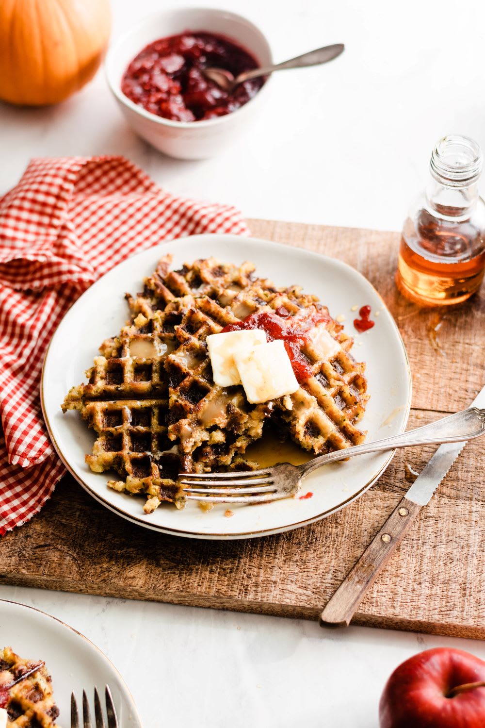 leftover stuffing waffles 