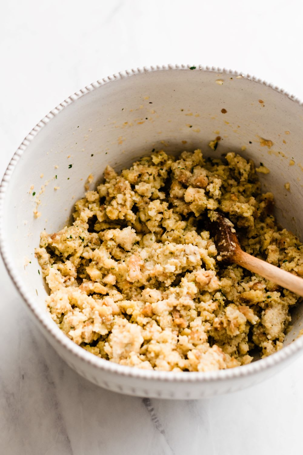 stuffing in a bowl