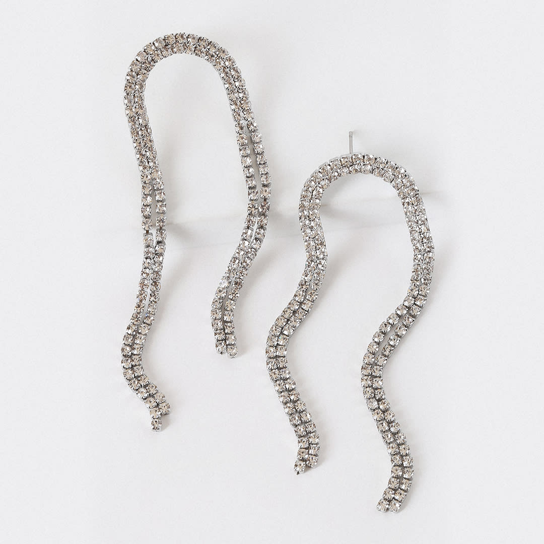silver rhinestone earrings