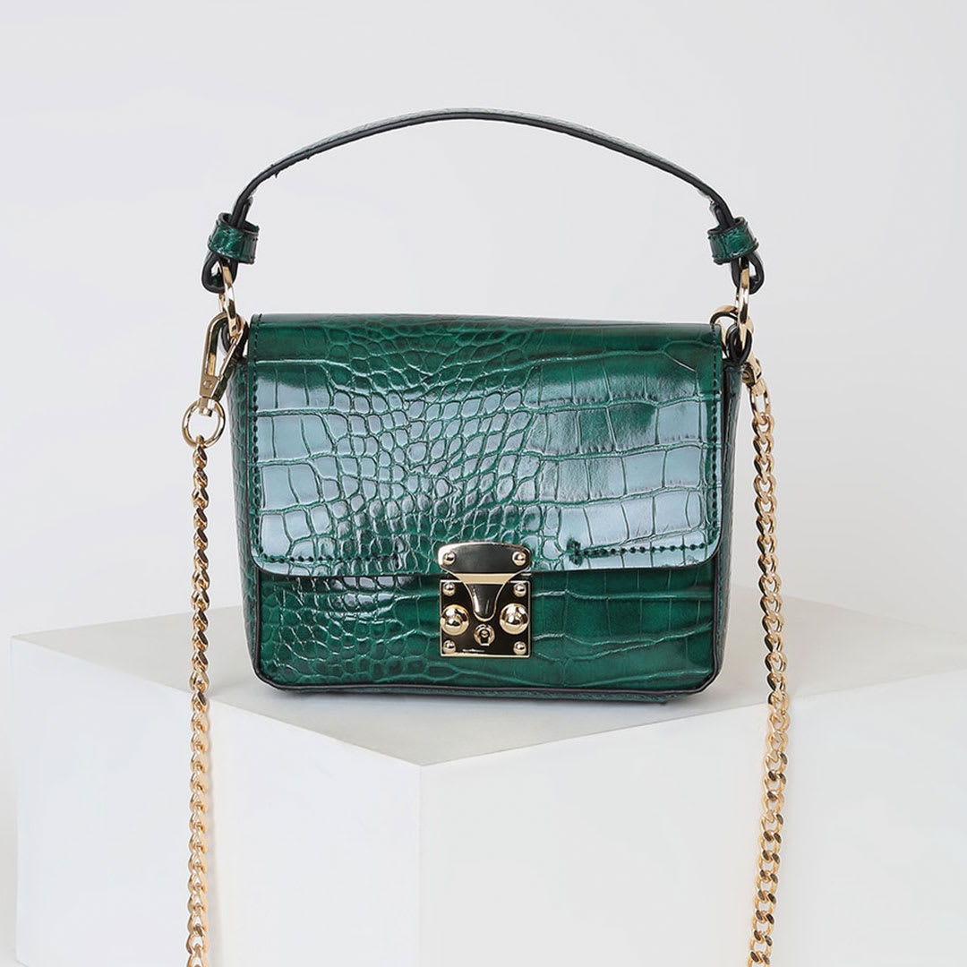 green croc handbag