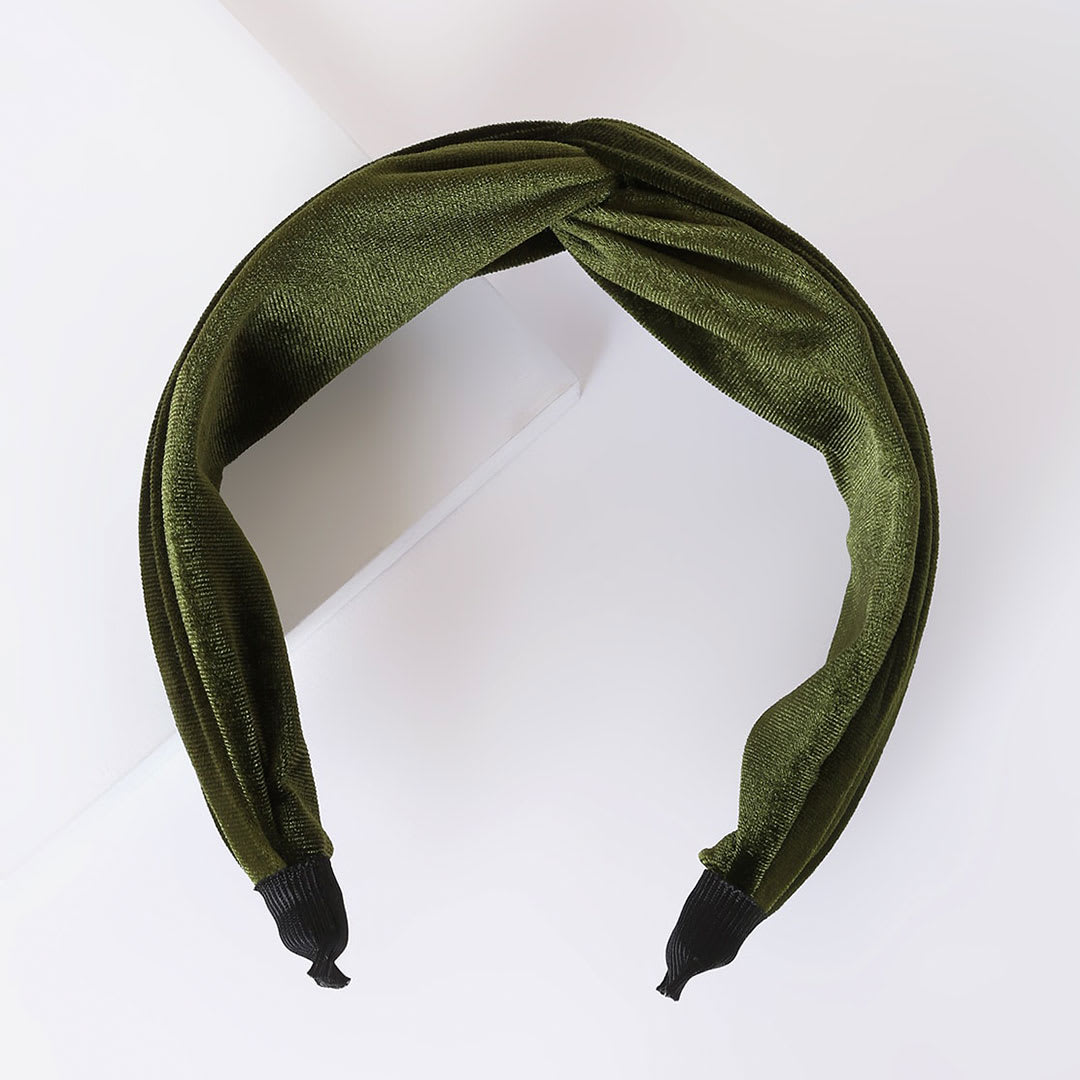 Head on Over Dark Olive Green Velvet Headband
