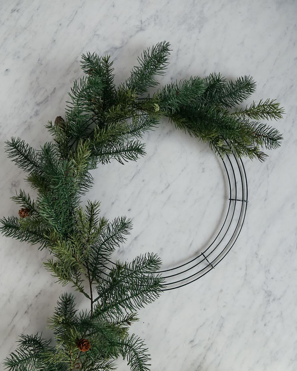 how to make a christmas wreath step 2
