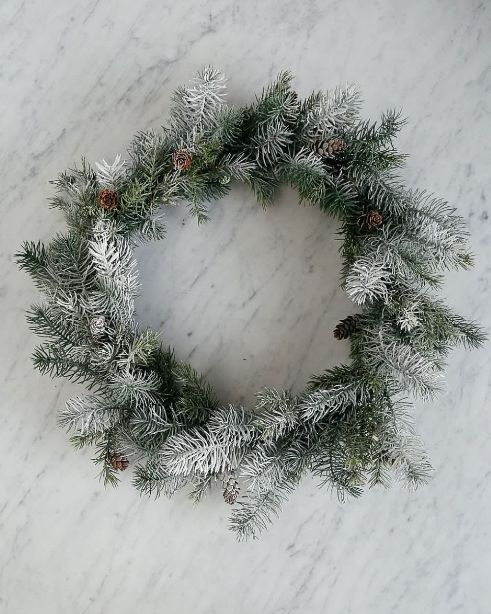 homemade christmas wreaths- finished frosted 