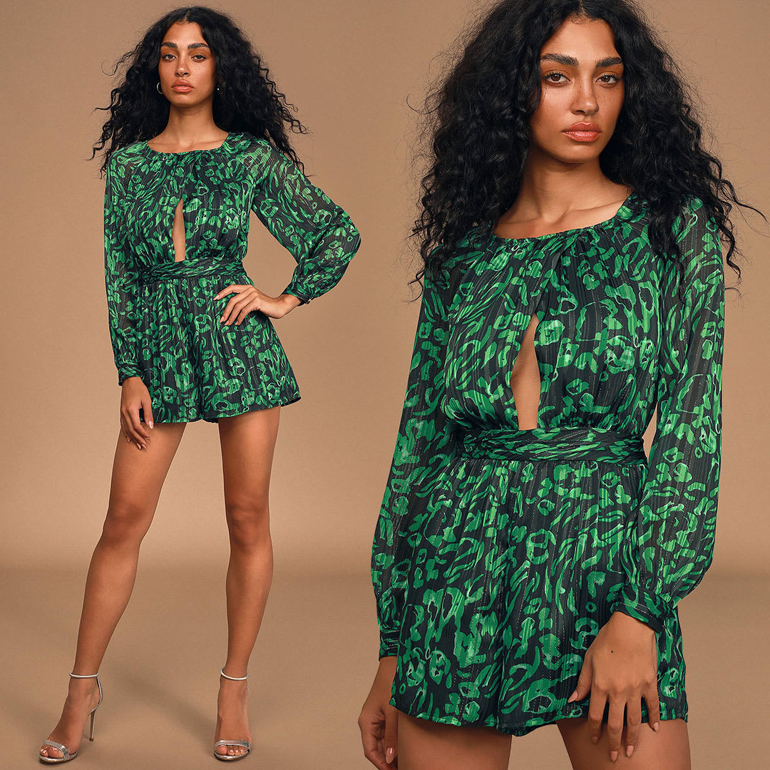 green velvet romper