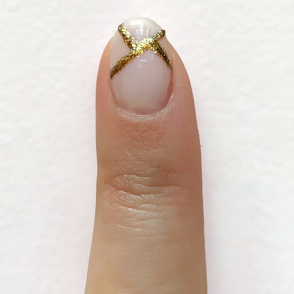 glitter nail art step
