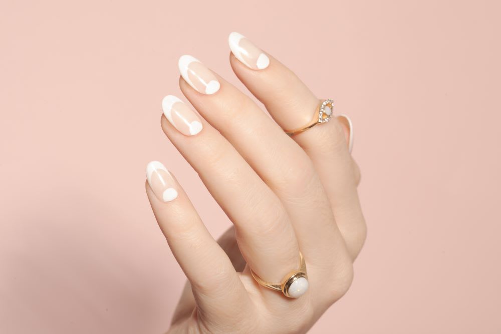 WeddingReady White HalfMoon Nails with French Tips