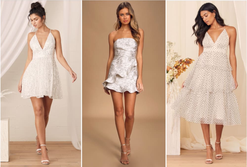 white rehearsal dinner dress summer