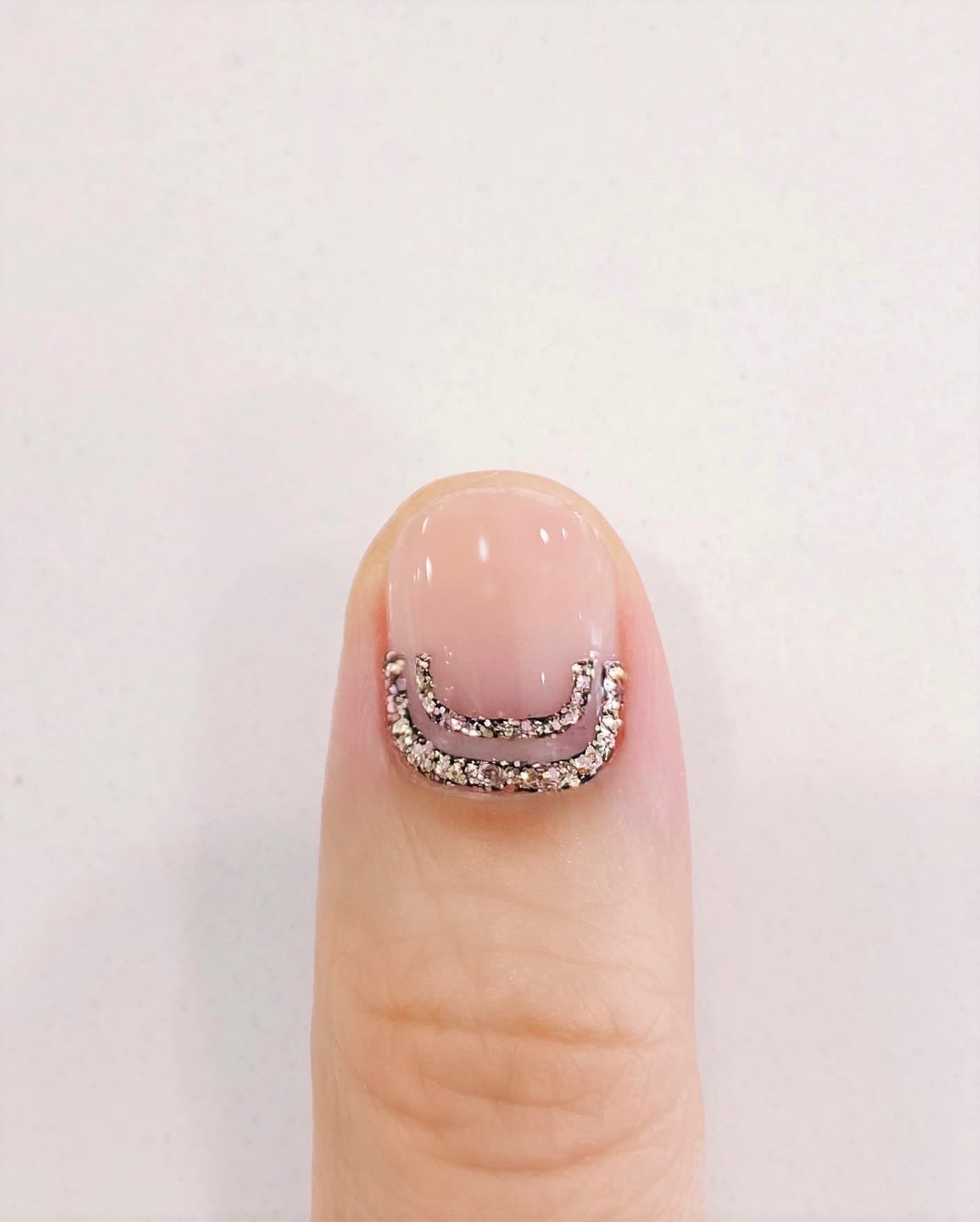 curved glitter striped nails final step
