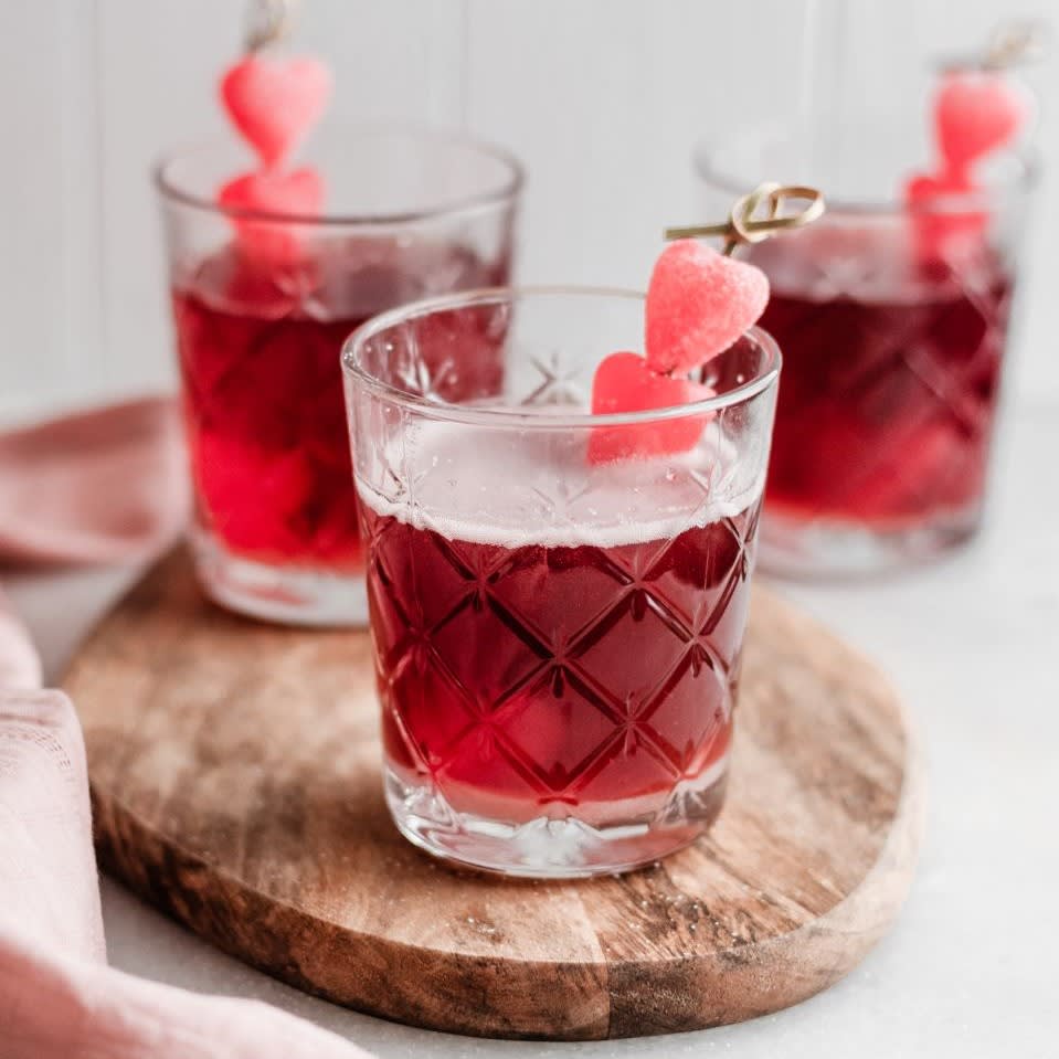 Valentine Cocktail Cherry Gin Fizz Recipe Fashion Blog