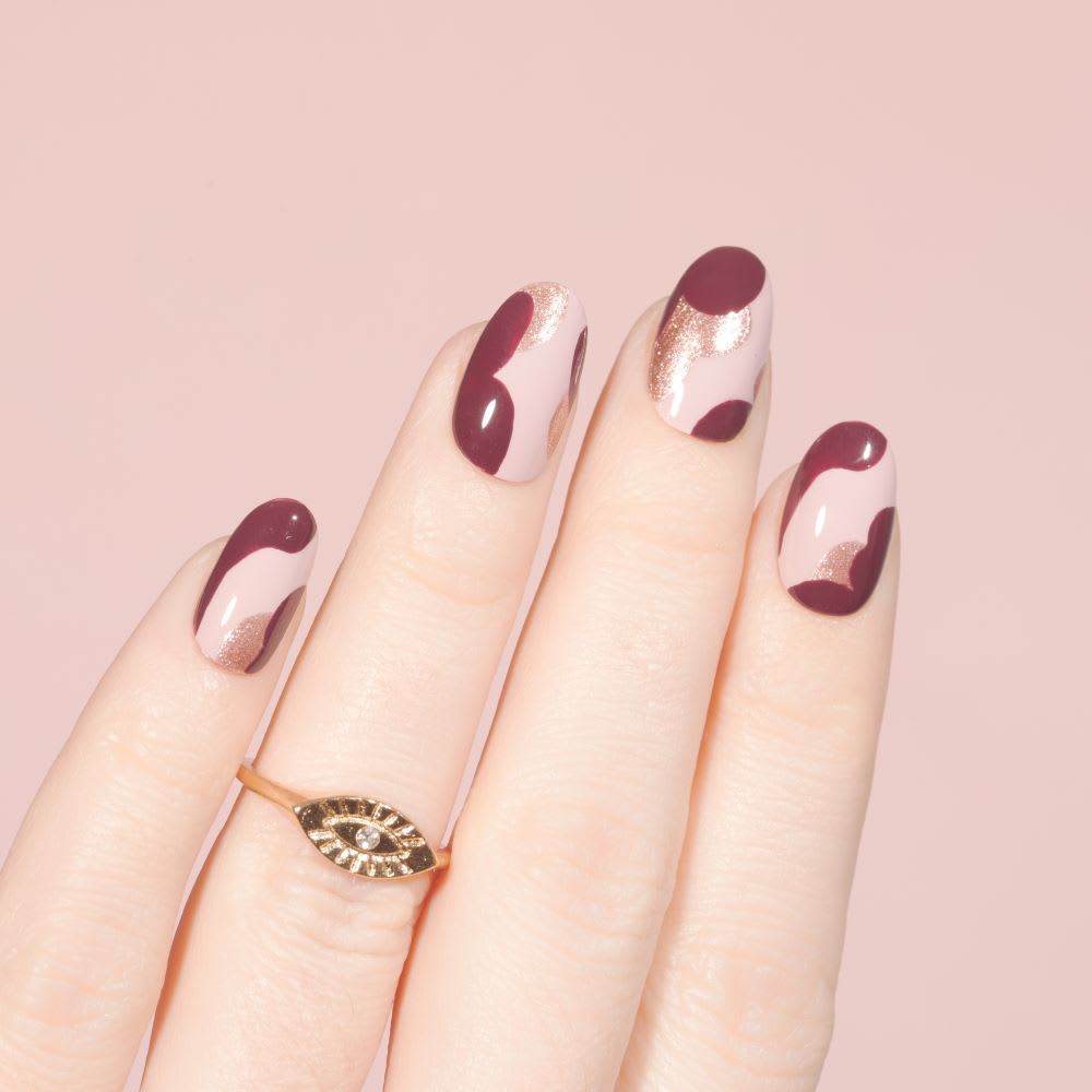 Valentine Nail Idea: Burgundy & Rose Gold Nails - Lulus.com Fashion Blog