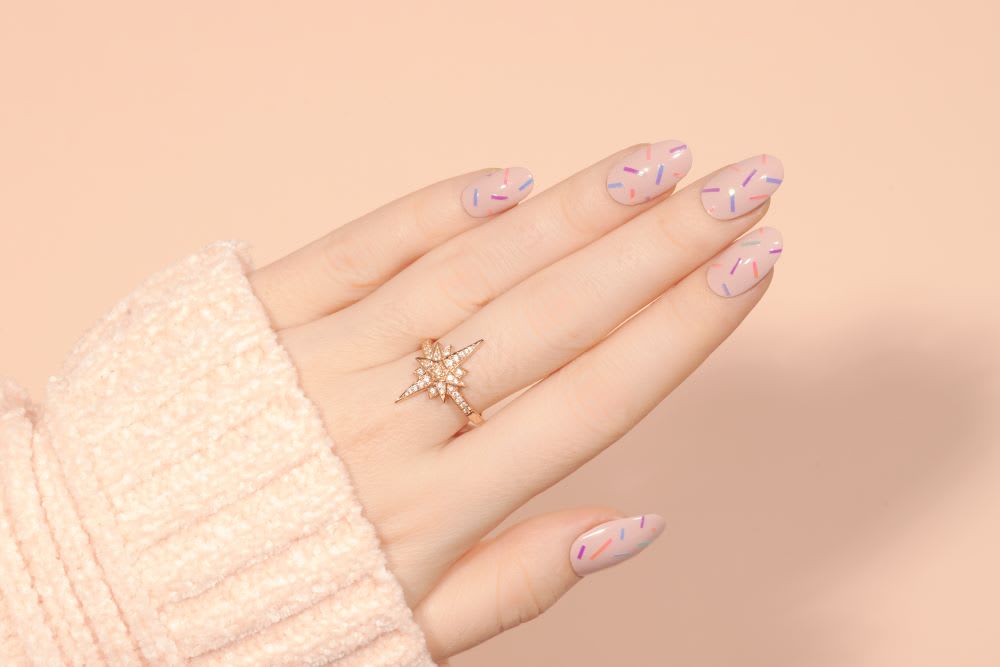 confetti nail tape design