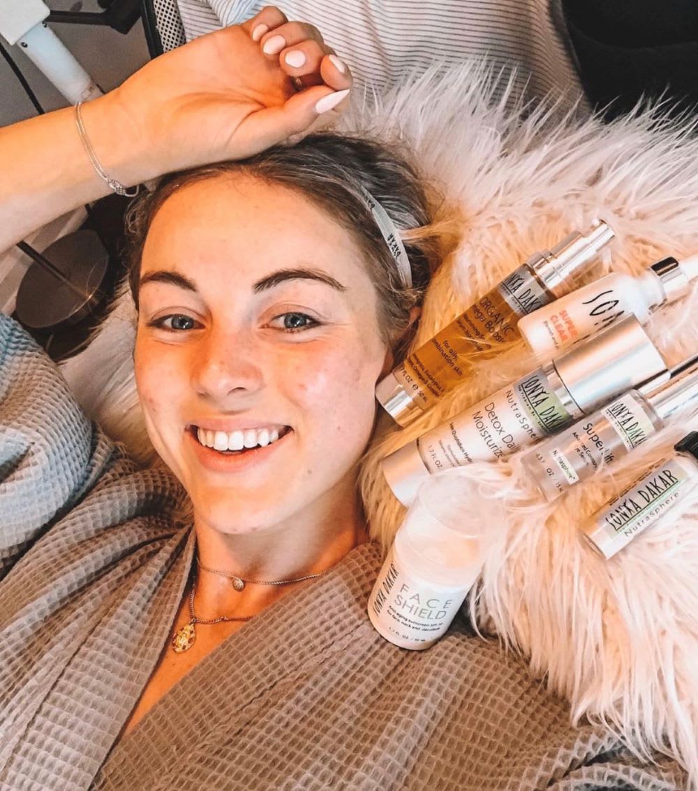 woman with DIY facial products from sonya dakar