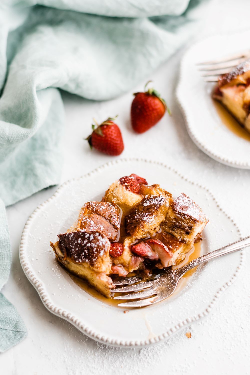 slice of french toast casserole bake