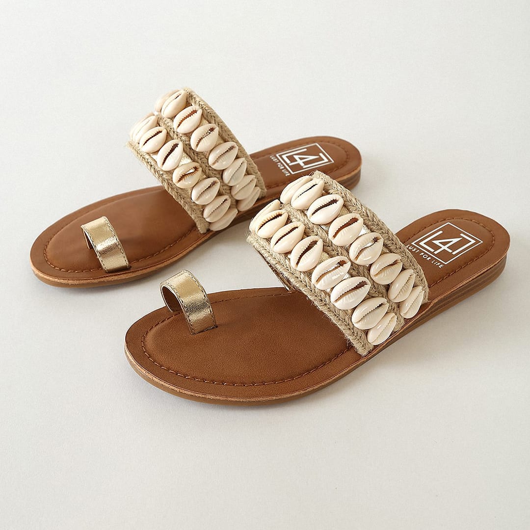 shell toe loop sandals