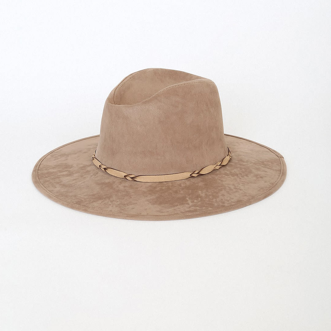 suede taupe hat