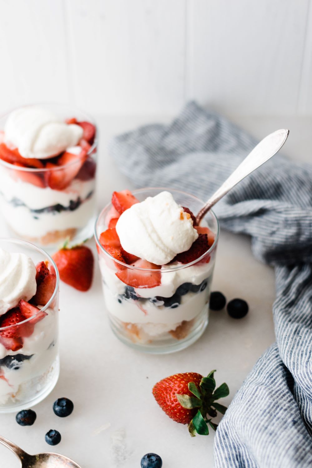 red white and blue dessert parfait