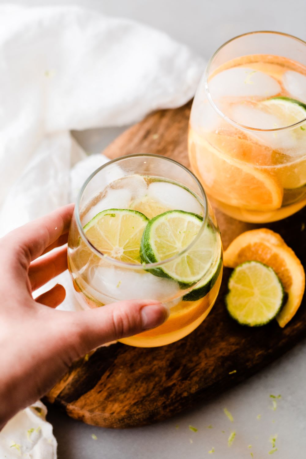 citrus summer sangria glass