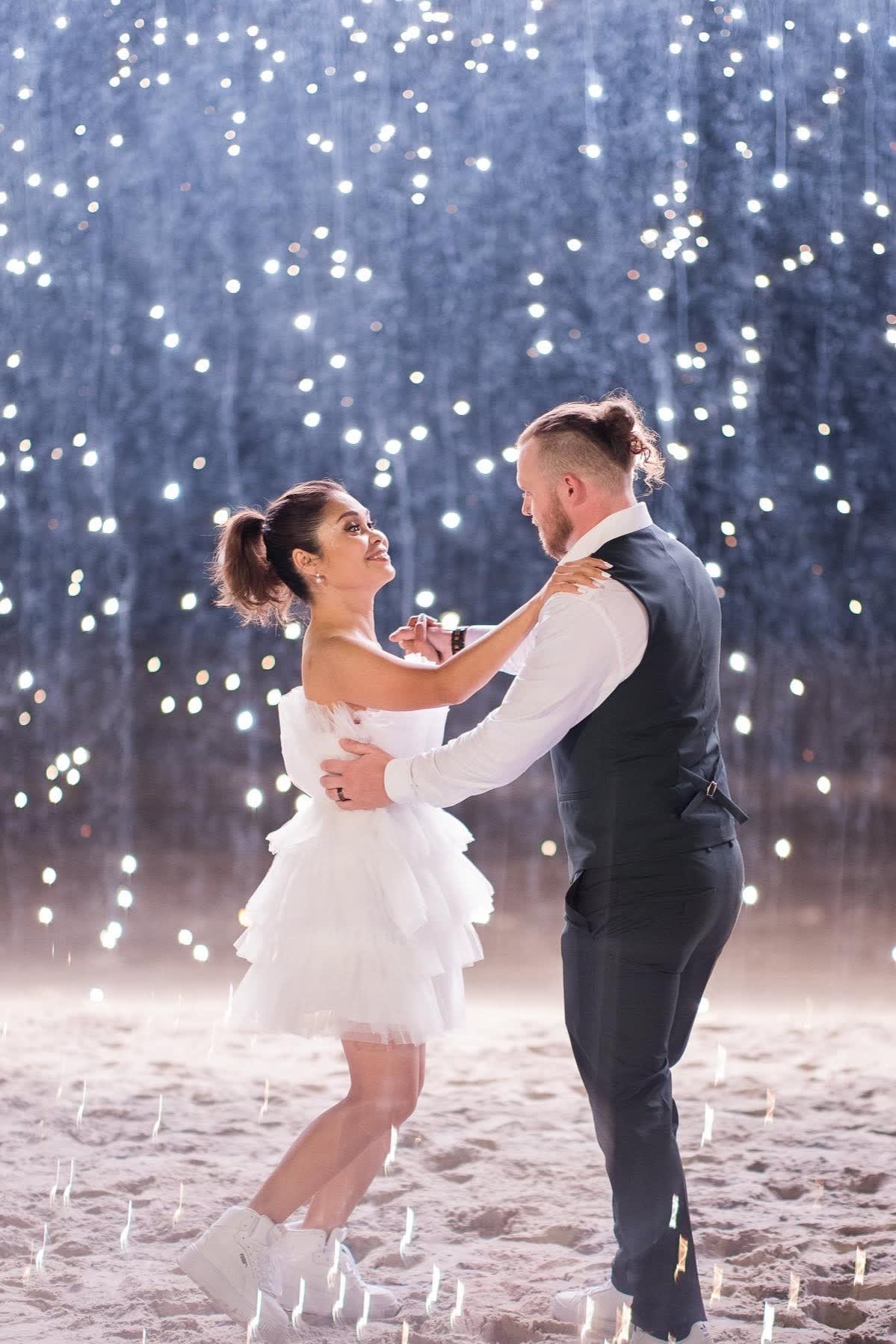 tulle reception dress