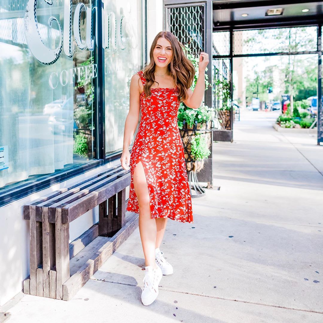 A floral dress and sneakers that go with everything - The Small Things Blog