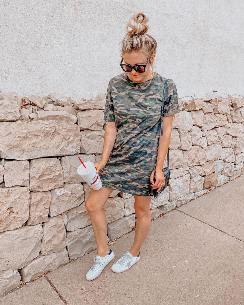 oversized t shirt dress with sneakers