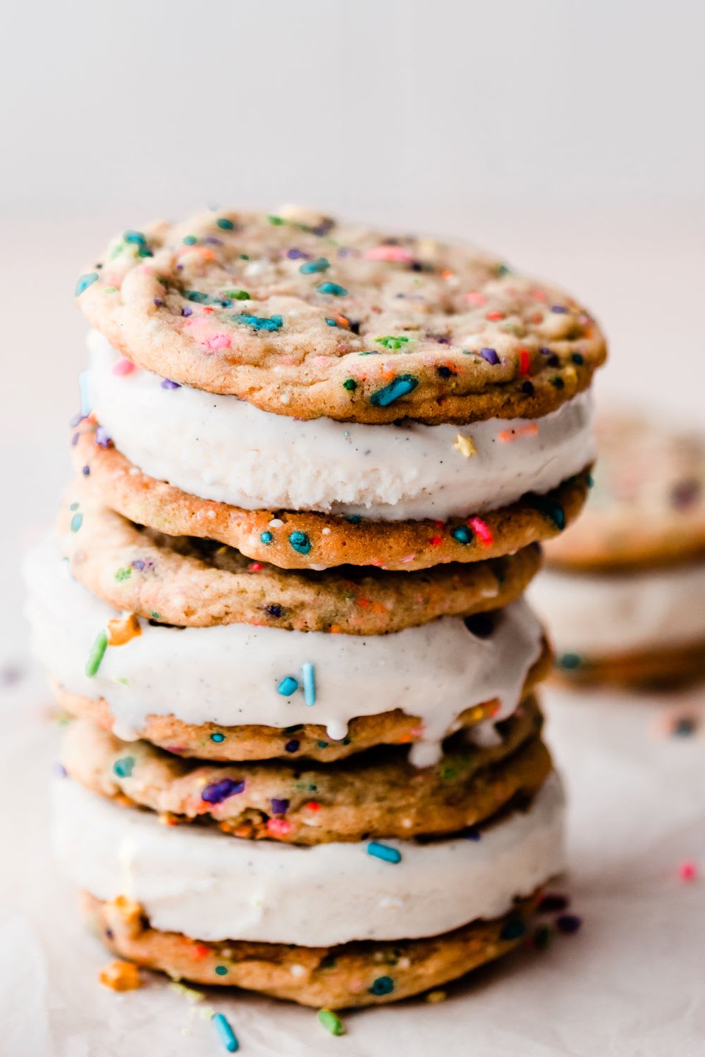 finished ice cream cookie sandwiches
