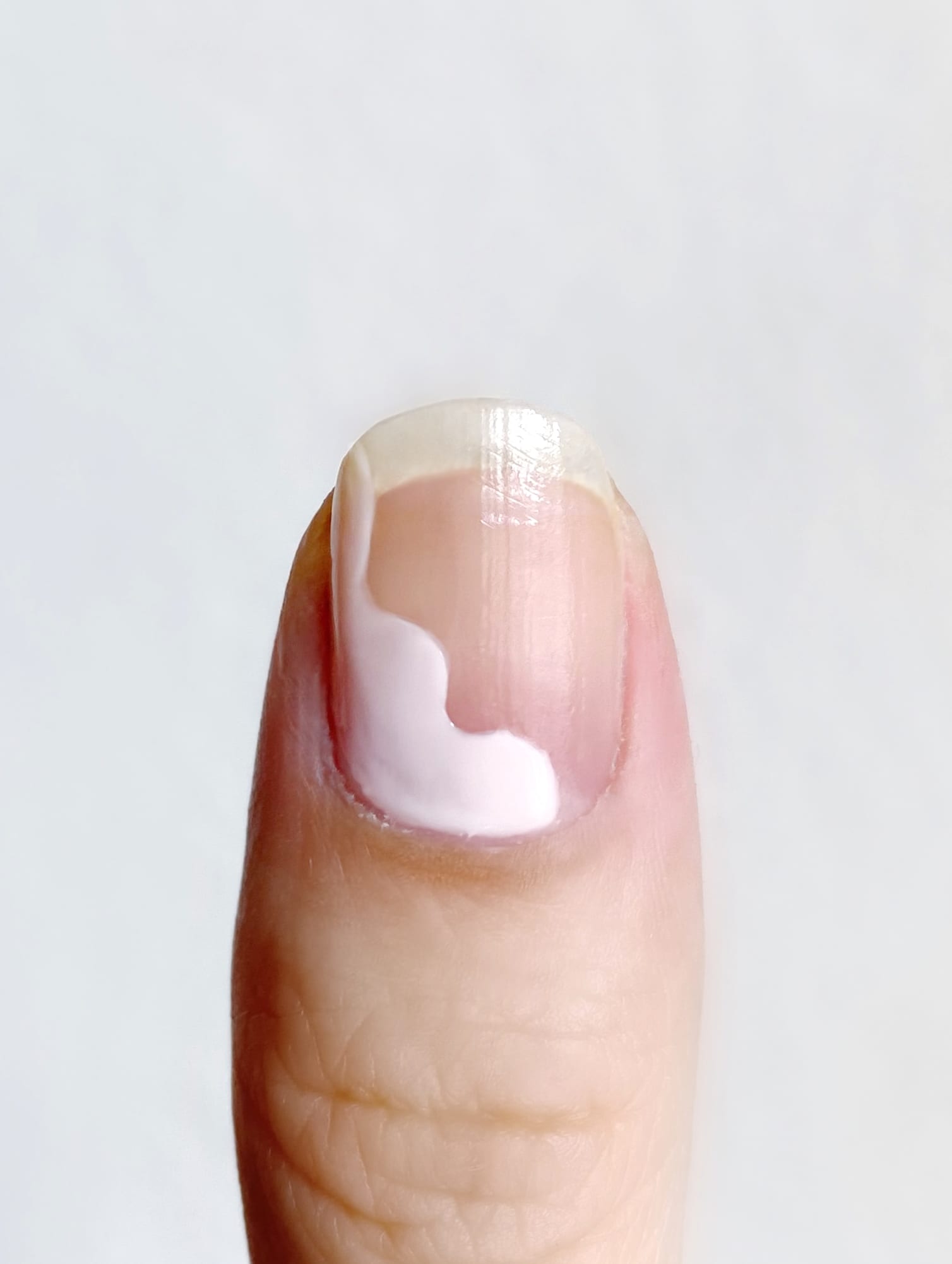 step 1 white part of nail tutorial