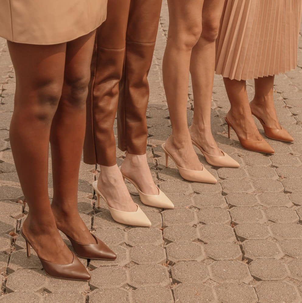 nude tan shoes