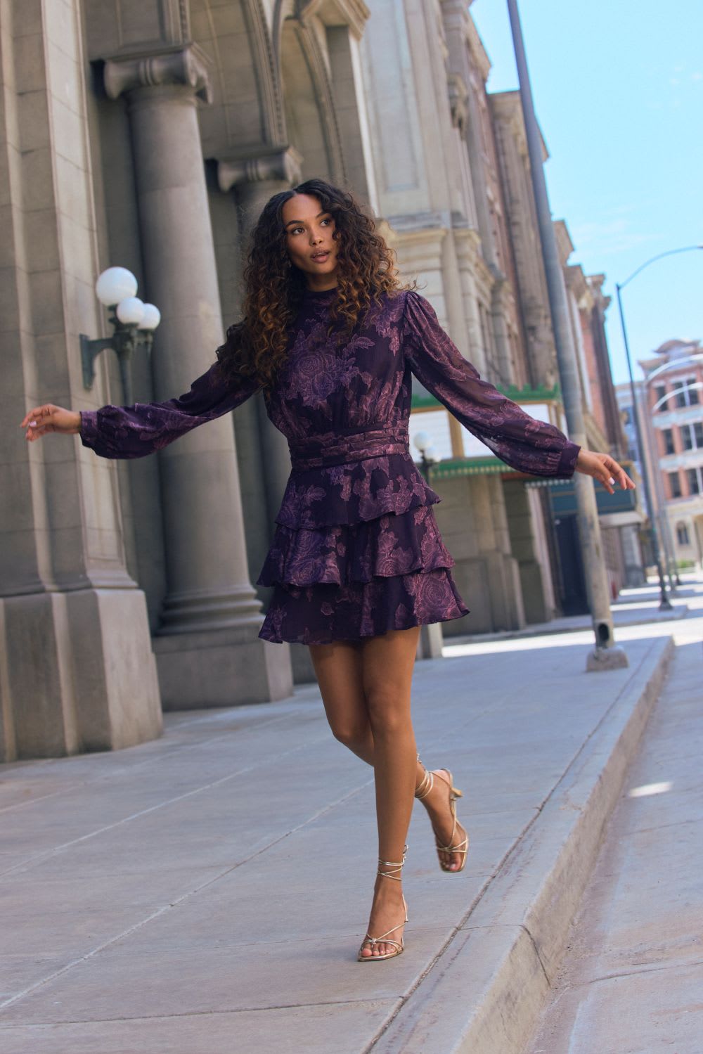 floral jacquard fall dress