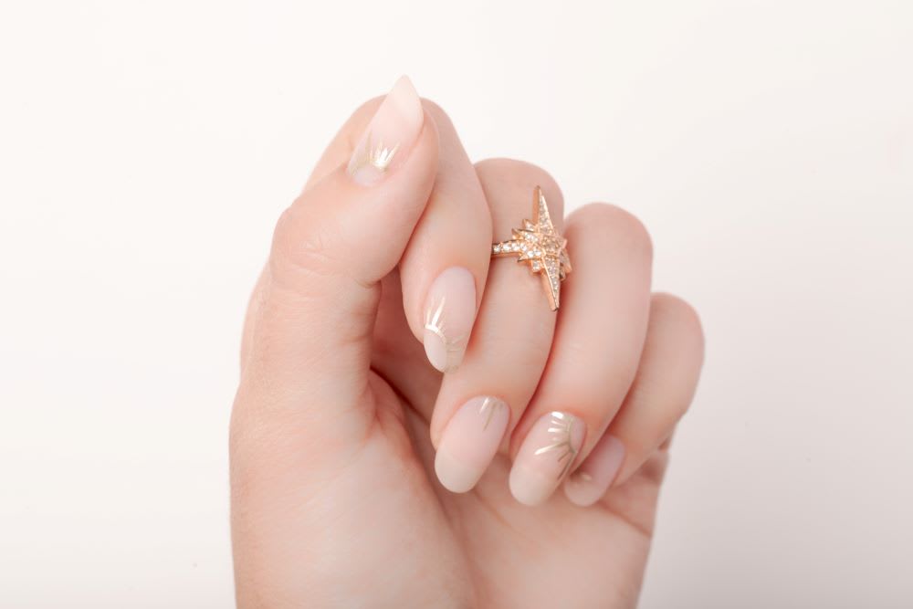 1. Nude and Gold Ombre Nails - wide 5
