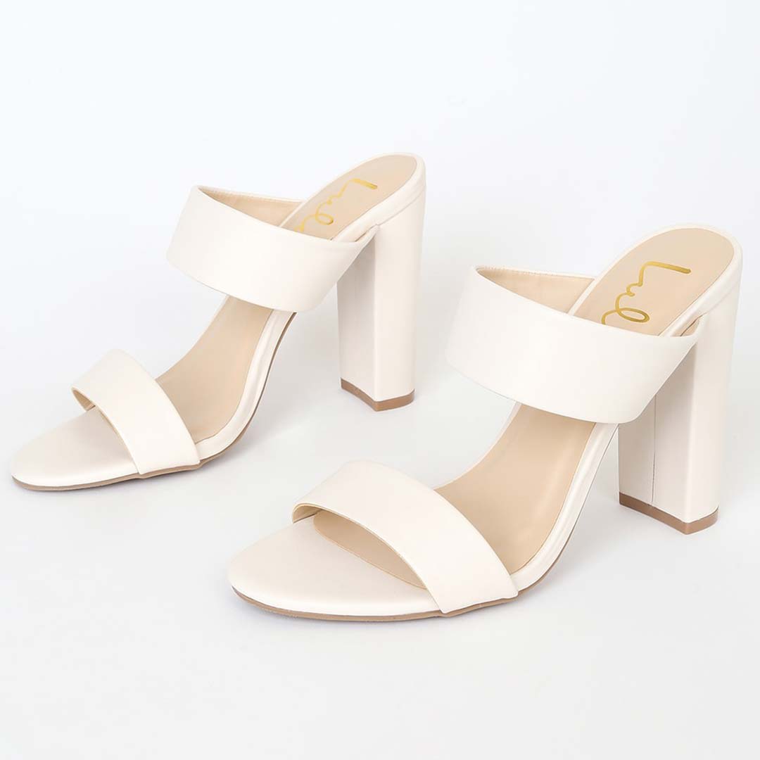 off white high heel sandals