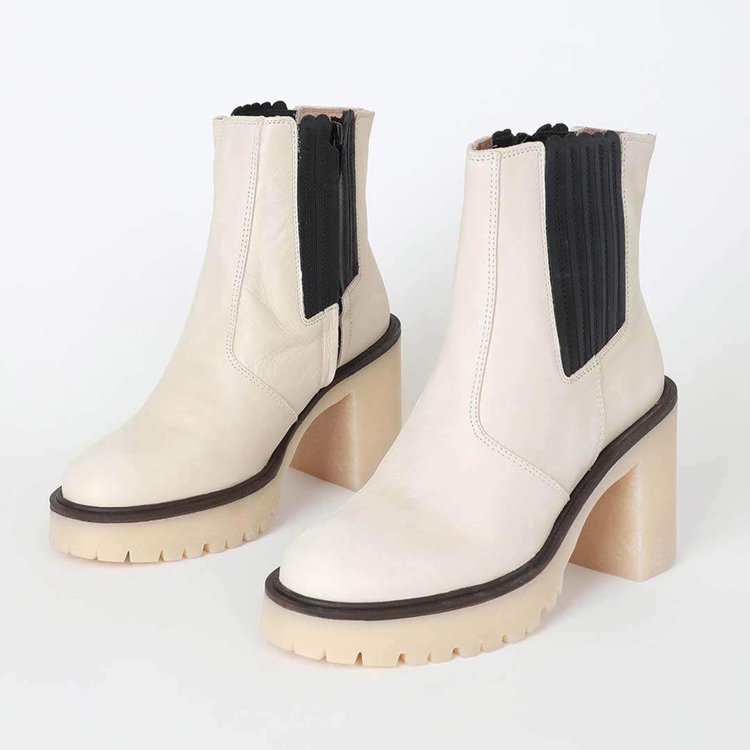 white leather chelsea boots