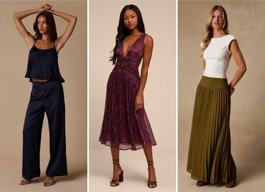 pleated outfits