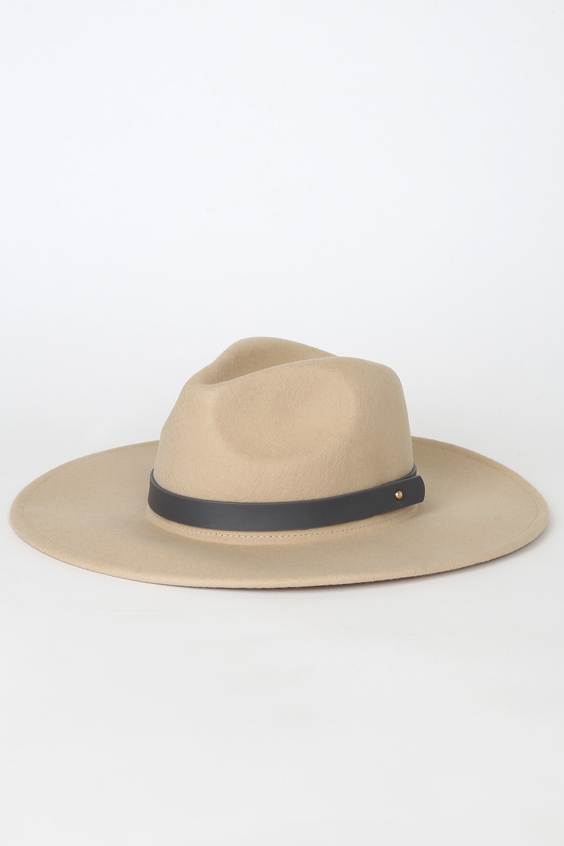 beige wide brim wool fedora