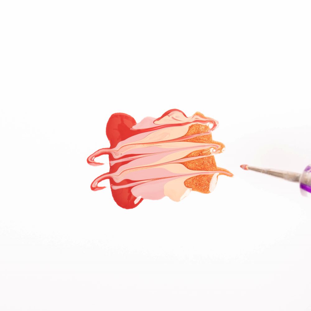 swirling colors of nail polish for fall wedding nails