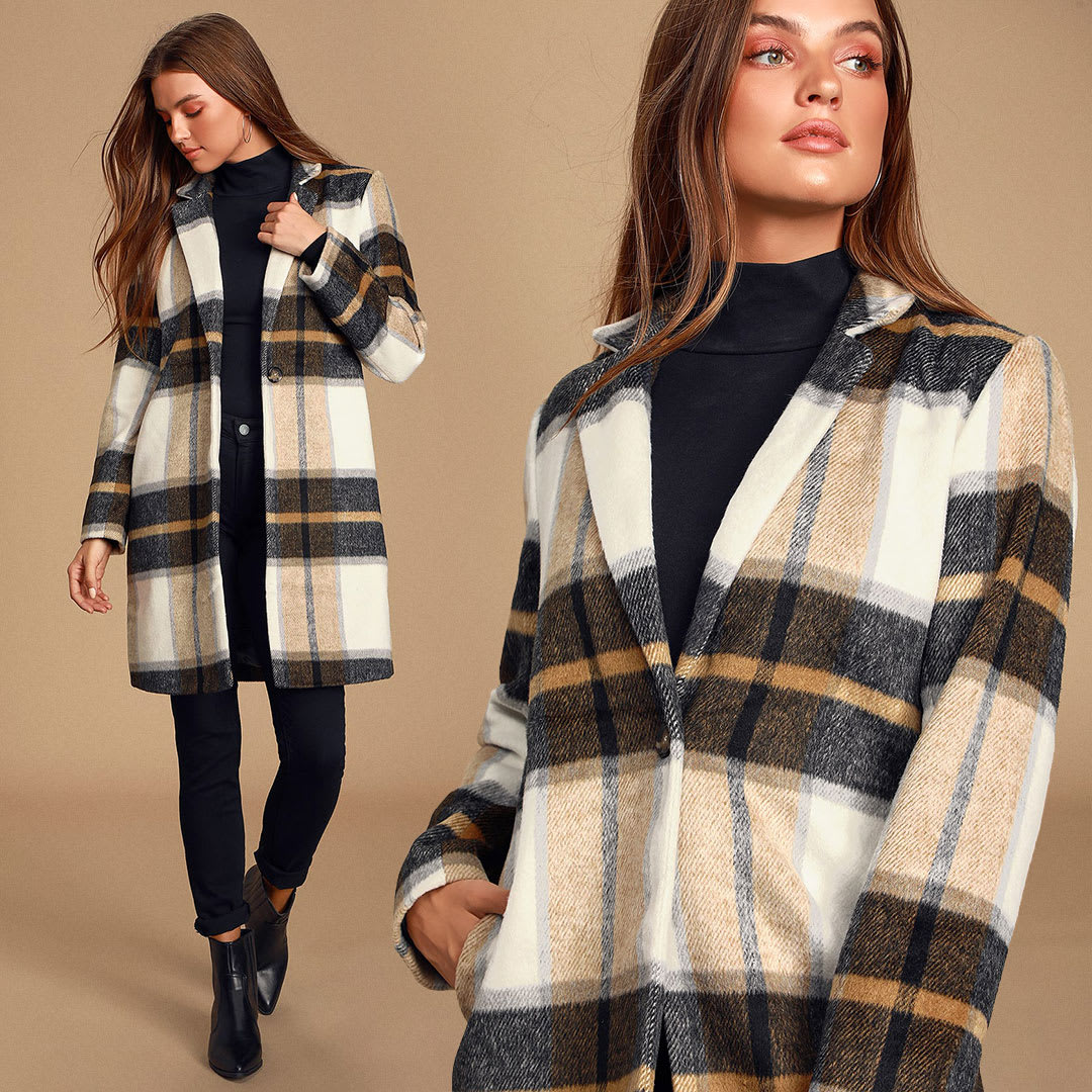 plaid wool coat