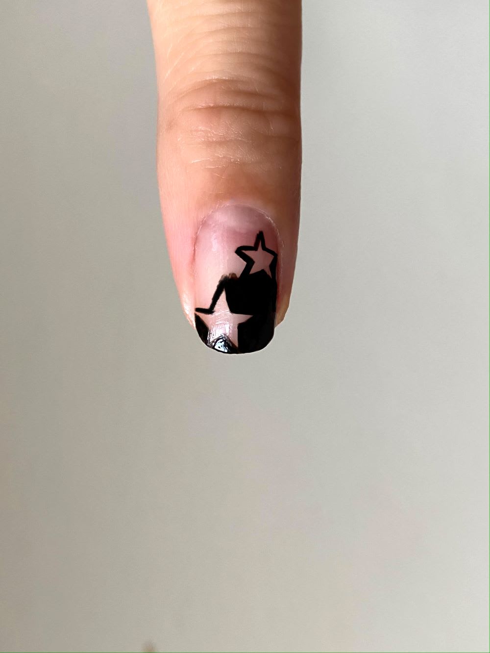 half-finished stars nail for halloween nail art