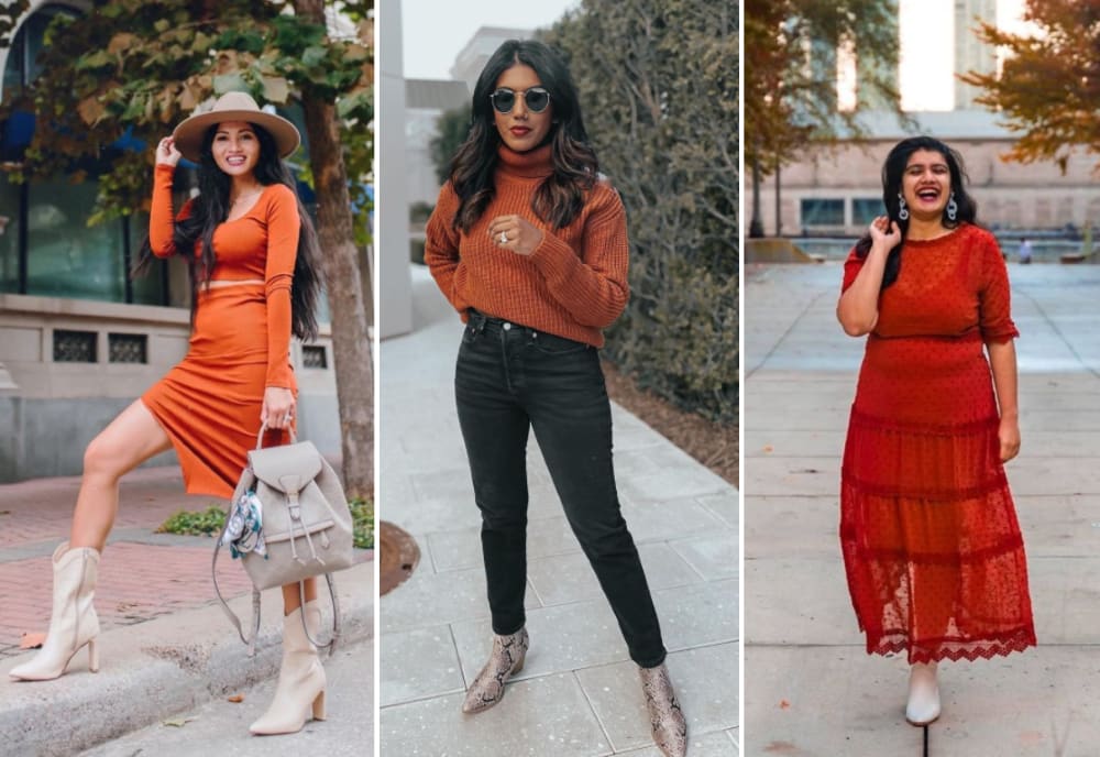 rust color sweater dress