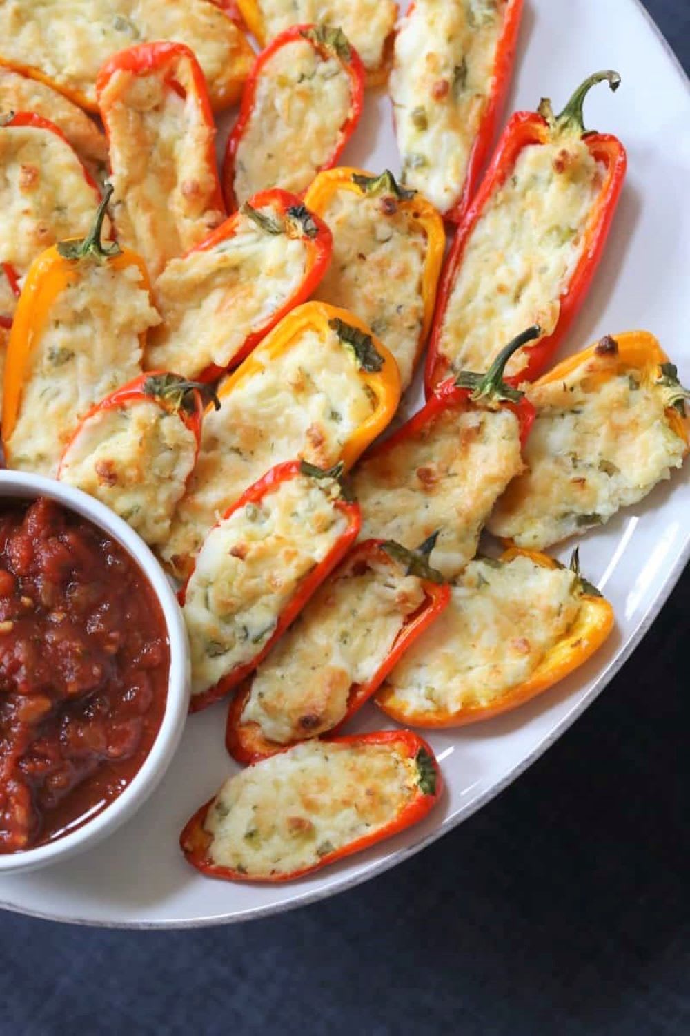 herb and cheese pepper bites appetizer