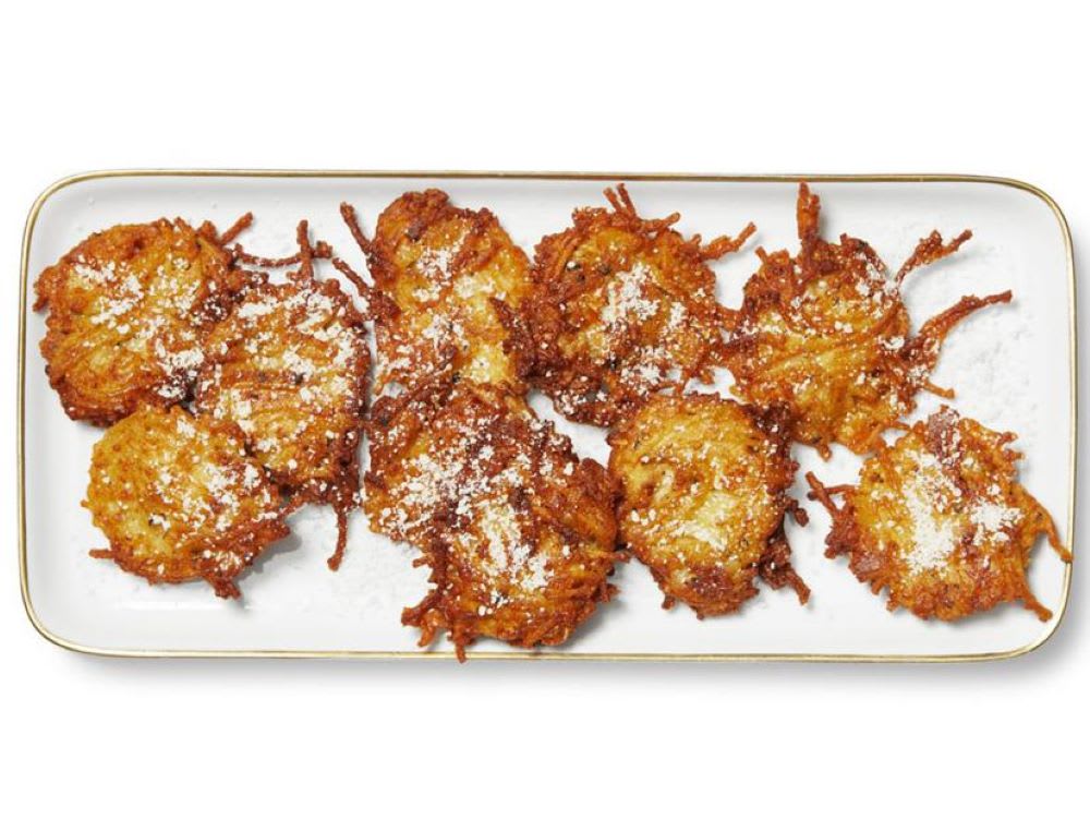 cacio e pepe fritters as new year's appetizers