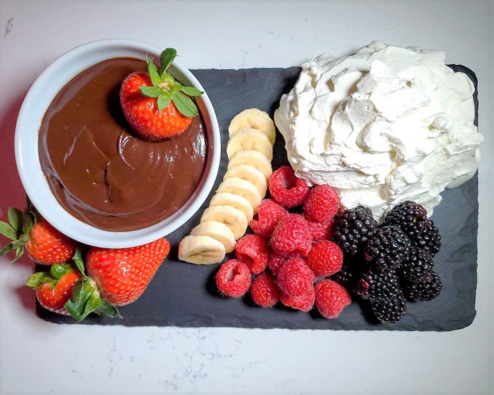 nutella ganache w fruit for dessert recipe for Valentines day
